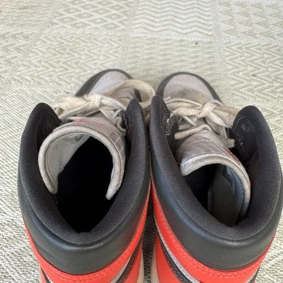 Jordan Women’s Athletic High-Top Sneakers in Black, White & Red - Picture 6 of 10